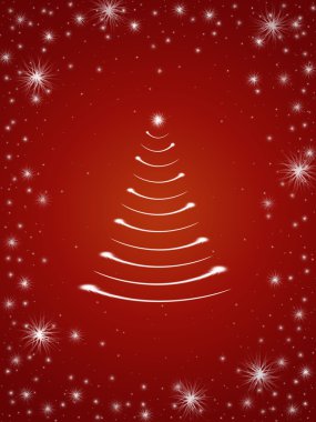 Christmas tree in red 4 clipart