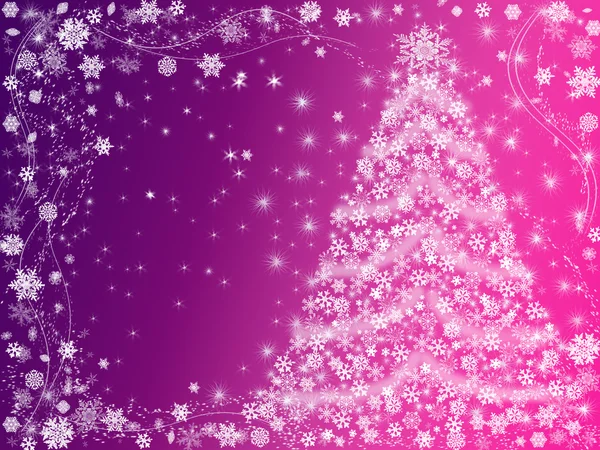 Christmas tree pink and violet — Stock Photo, Image