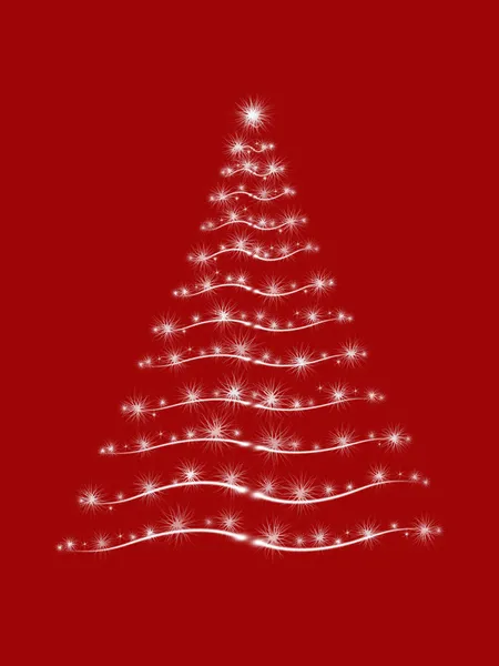 Χριστουγεννιάτικο δέντρο με κόκκινο χρώμα 2 — Φωτογραφία Αρχείου