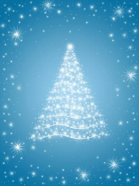 Χριστουγεννιάτικο δέντρο σε μπλε — Φωτογραφία Αρχείου
