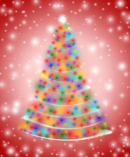 Vánoční strom v světla — Stock fotografie