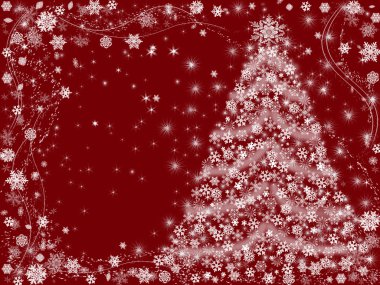 Christmas tree red clipart