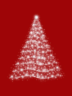 Christmas tree in red clipart