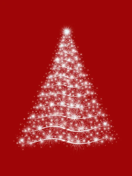 Χριστουγεννιάτικο δέντρο με κόκκινο — Φωτογραφία Αρχείου