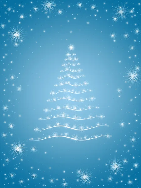 Árbol de Navidad en azul 2 —  Fotos de Stock