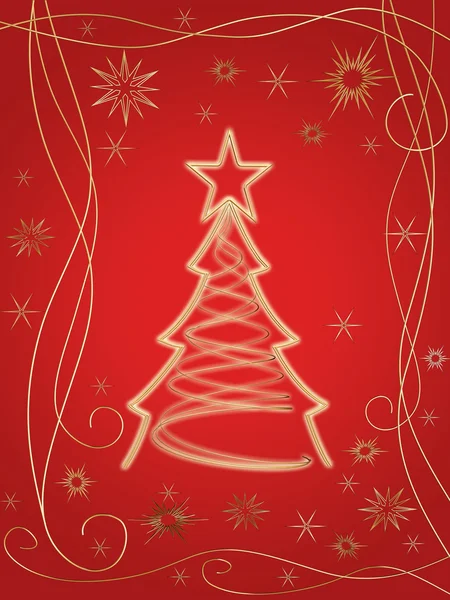 Goldener 3D-Weihnachtsbaum — Stockfoto