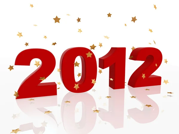 Red 2012 with stars — Stock Photo, Image