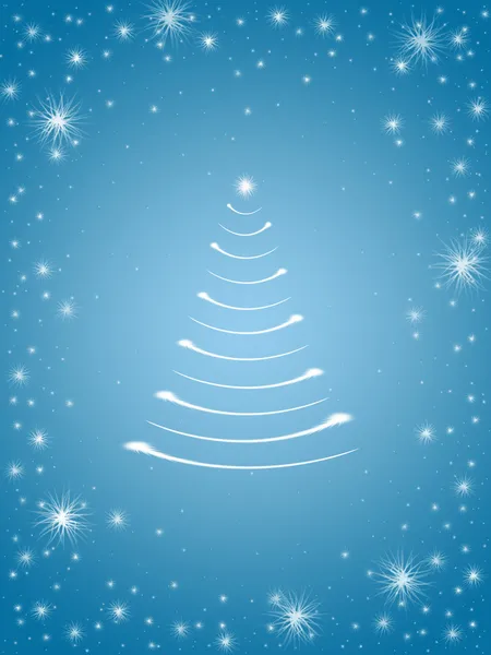 Julgran i blå 3 — Stockfoto