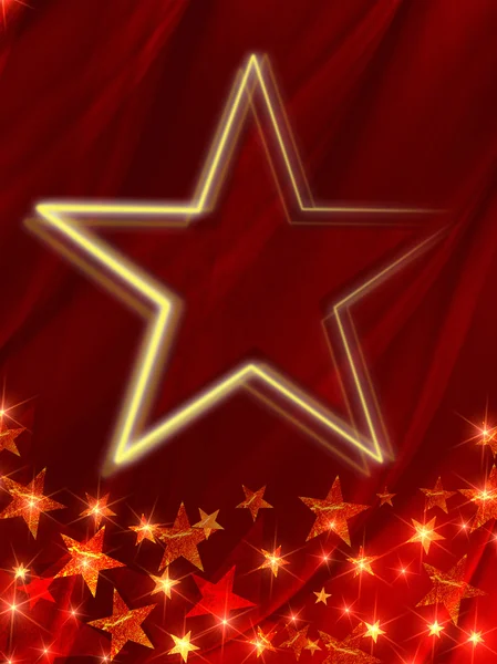 Star over red background — Stock Photo, Image