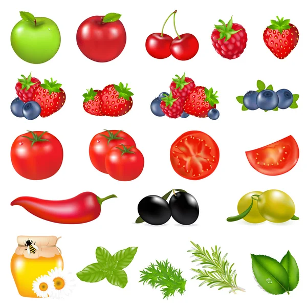 Frutos e produtos hortícolas —  Vetores de Stock