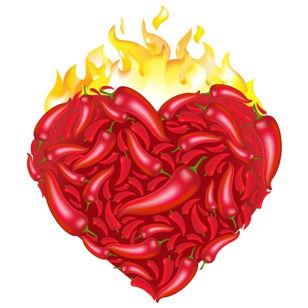 Heart From Pepper — Stock Vector