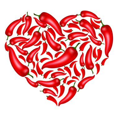 Chili Pepper Heart clipart