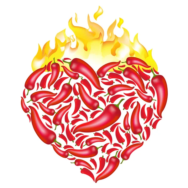 辣椒的心 — 图库矢量图片