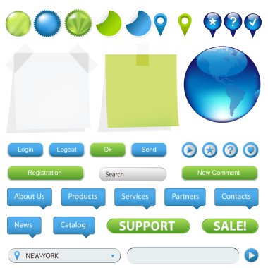 Collection Of Website And GPS Navigation Elements clipart