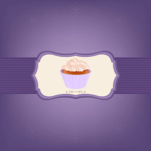Cupcake mit Sahne — Stockvektor