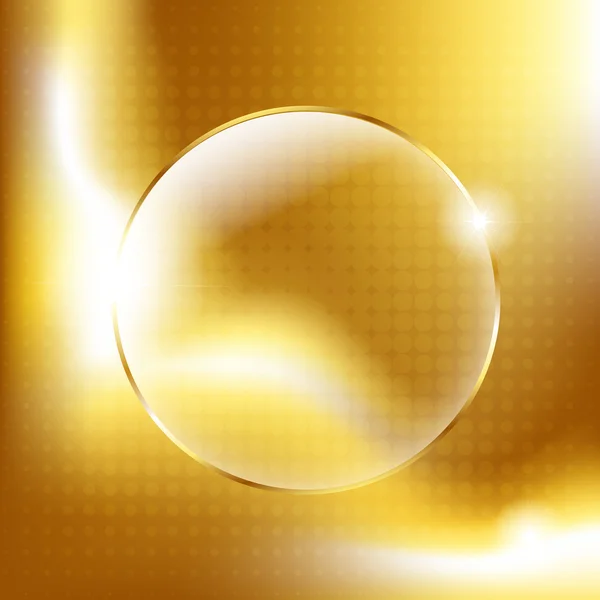 Gold Hintergrund mit goldenen Glaskugeln — Stockvektor