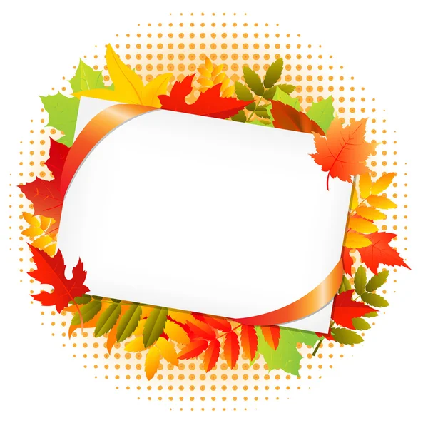 Feuille d'automne et étiquette cadeau vierge — Image vectorielle