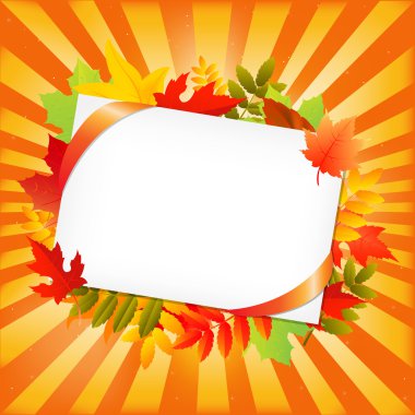 Autumn Leafs And Blank Gift Tag clipart