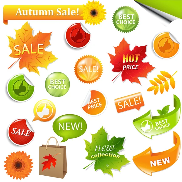 Podzimní kolekce prodej prvky — Stockový vektor
