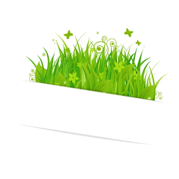 Paper Sticky With Grass — Stock Vector