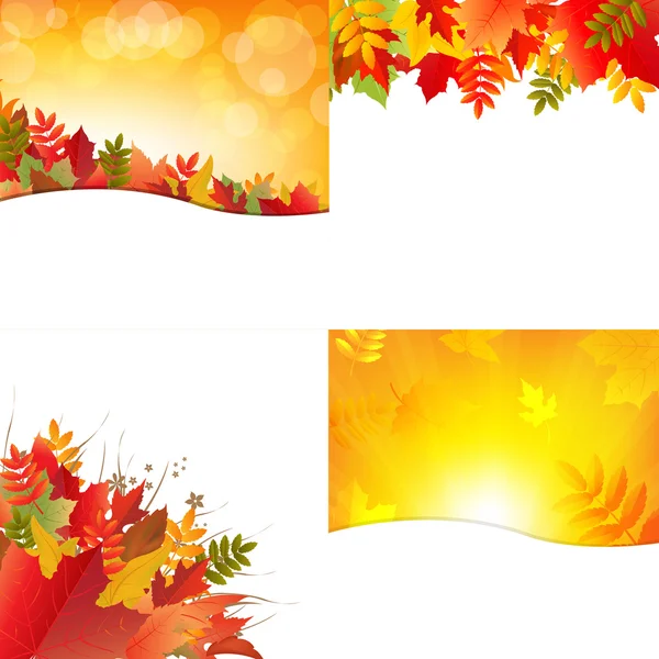 Herbst Hintergründe mit Blättern — Stockvektor