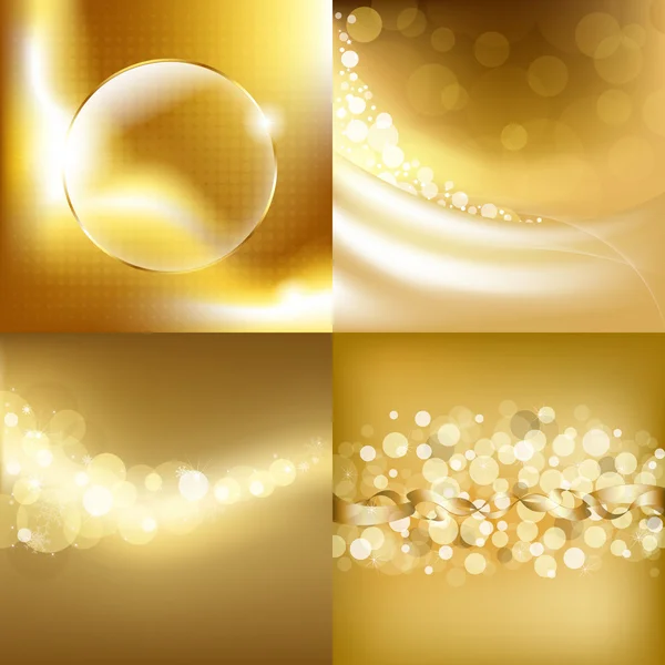 Gold Backgrounds Set — Stock Vector