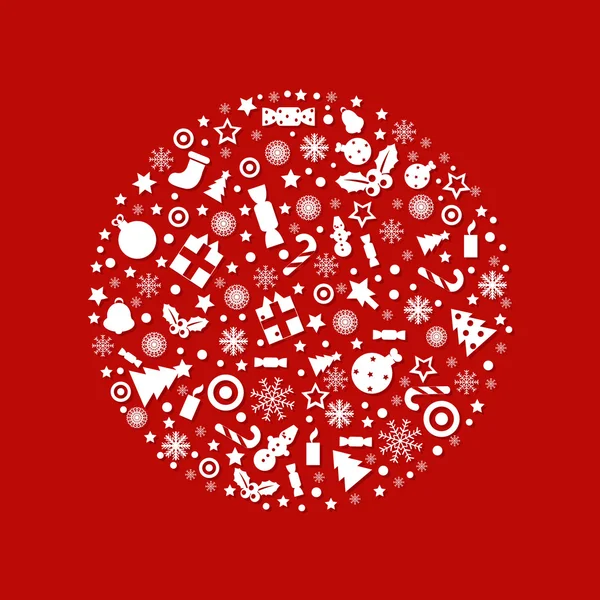 圣诞球和红色背景 — 图库矢量图片