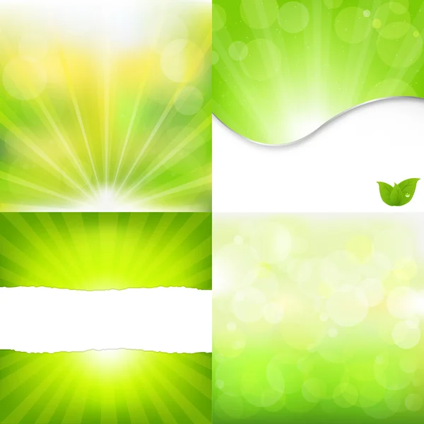 Green Nature Arrière-plans — Image vectorielle