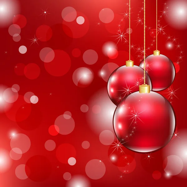 Roter Hintergrund mit Weihnachtskugel — Stockvektor