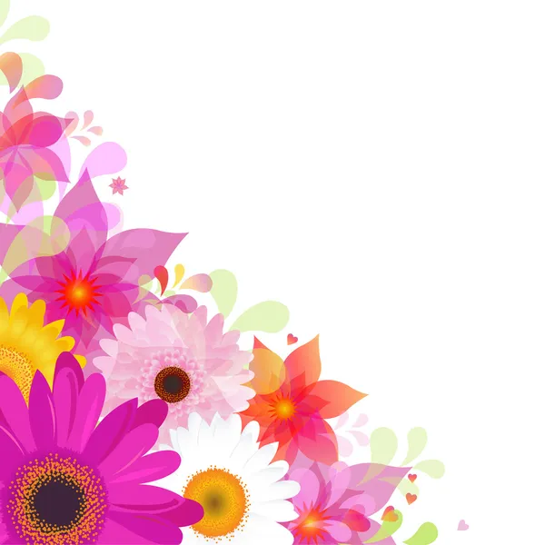 Flower achtergrond met gerbers en bladeren — Stockvector