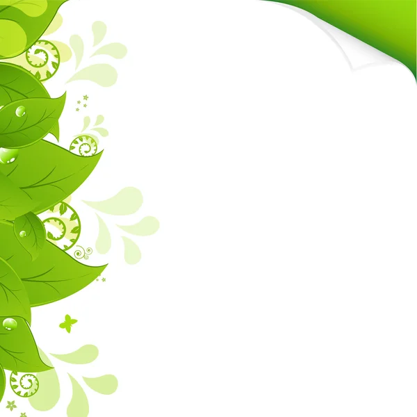 Eco φόντο με πράσινα φύλλα — Διανυσματικό Αρχείο