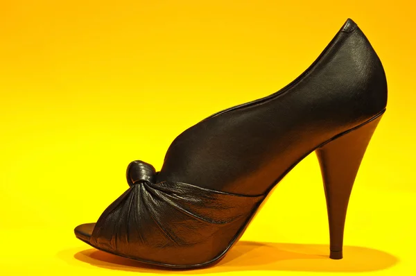Seksowny czarny wysoki obcas buty — Zdjęcie stockowe