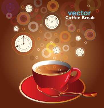 Vector illustration of coffee pause clipart