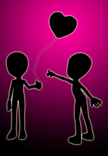 Kocham miłość balonem — Zdjęcie stockowe