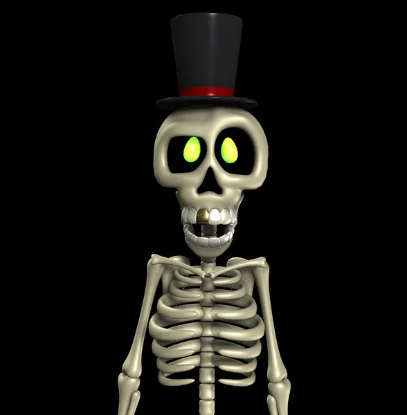 Esqueleto de chapéu superior — Fotografia de Stock