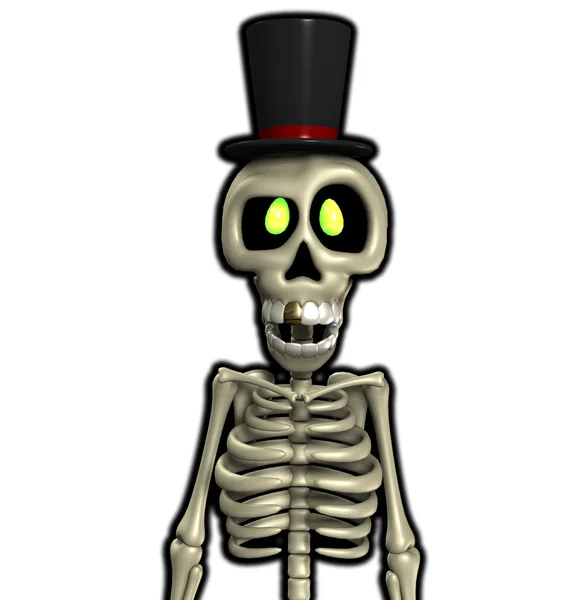 Top hat skelet — Stockfoto