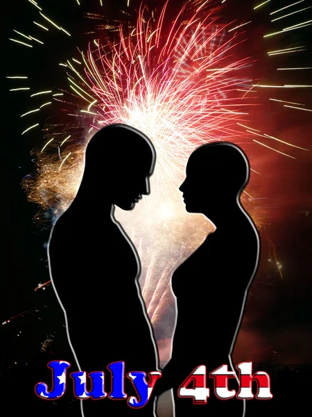 July 4th Lovers — Stock Photo, Image
