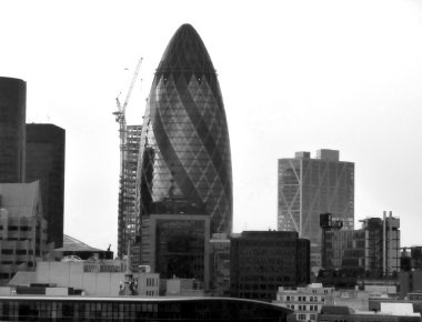 Siyah ve beyaz Londra Cityscape