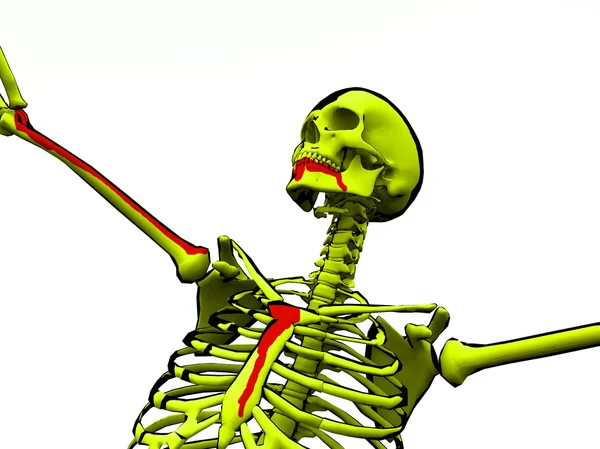 Σκελετός κινουμένων σχεδίων με αίμα — Φωτογραφία Αρχείου