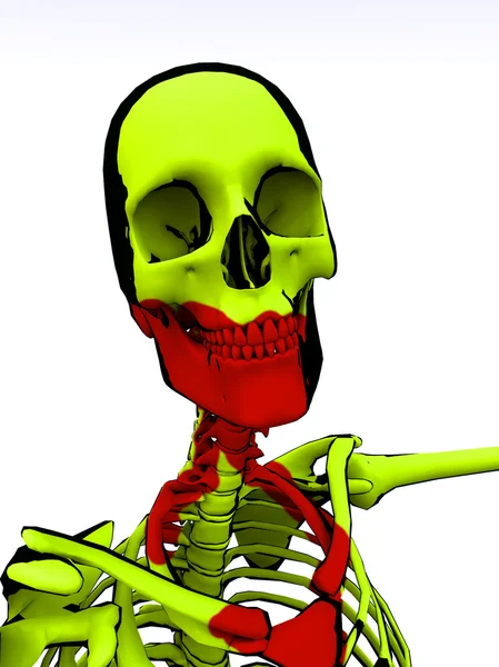 Esqueleto de desenhos animados com sangue — Fotografia de Stock