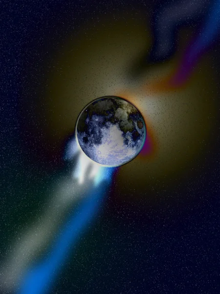 Maan in de ruimte — Stockfoto