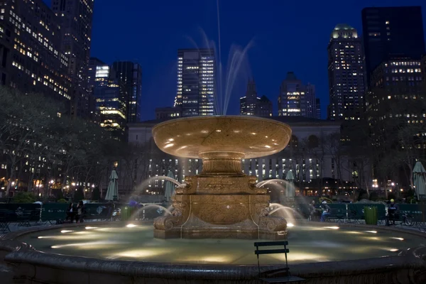 stock image Bryant park at night