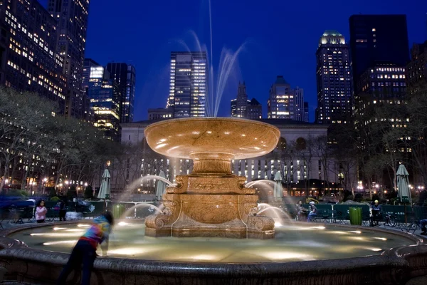 stock image Bryant park at night