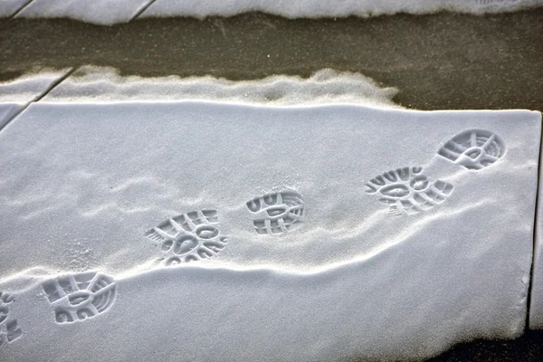 stock image Footprints on snow