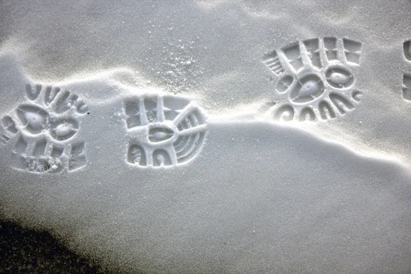 stock image Footprints on snow