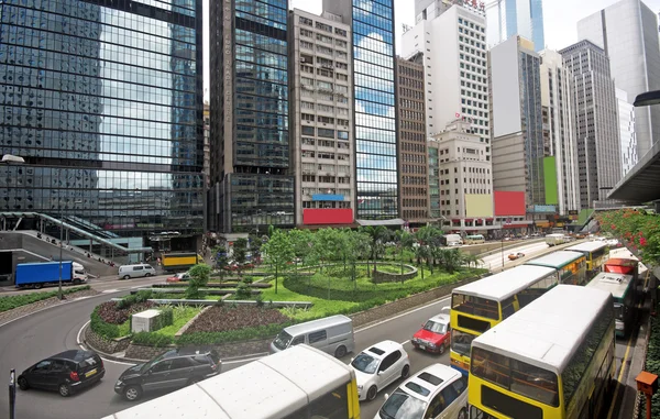 Tráfico en el centro, hongkong — Foto de Stock
