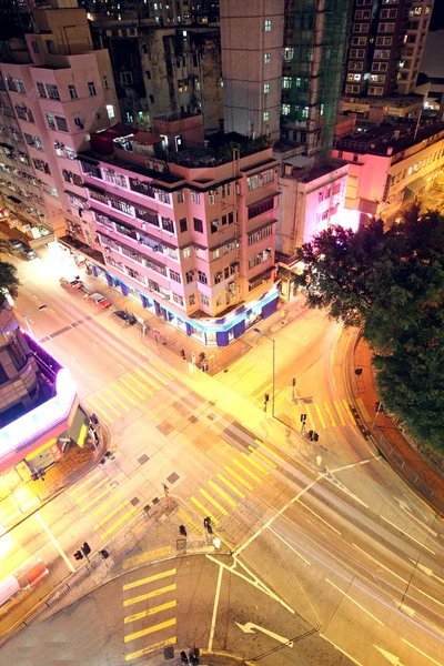 Hong Kong pusat kota di malam hari — Stok Foto