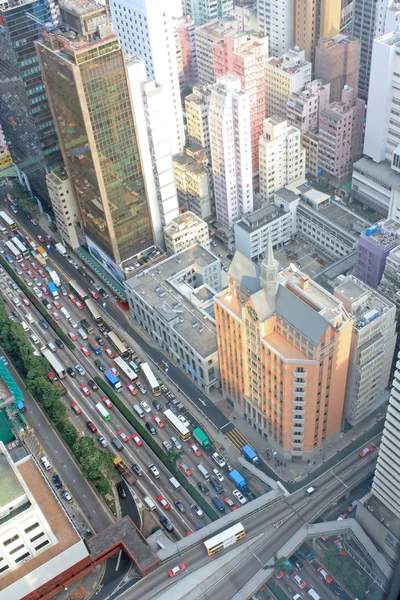 Distrito em Hong Kong, vista do arranha-céu . — Fotografia de Stock