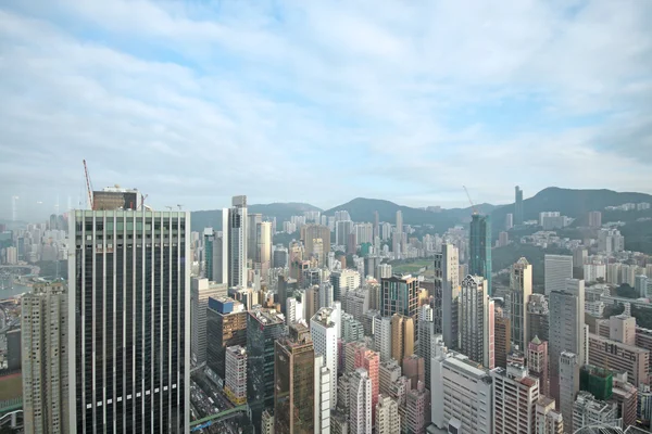 Distrito em Hong Kong, vista do arranha-céu . — Fotografia de Stock