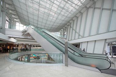 Escalator in the shopping mall clipart